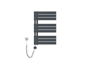 Radiateur sèche-serviettes électrique emke 762x500 mm, gris anthracite 400w, wifi, modes intelligents, ipx4