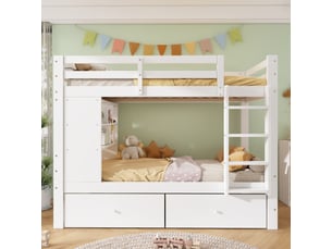 Lit superposé 90x200 cm <strong></strong> <strong></strong> coloris blanc