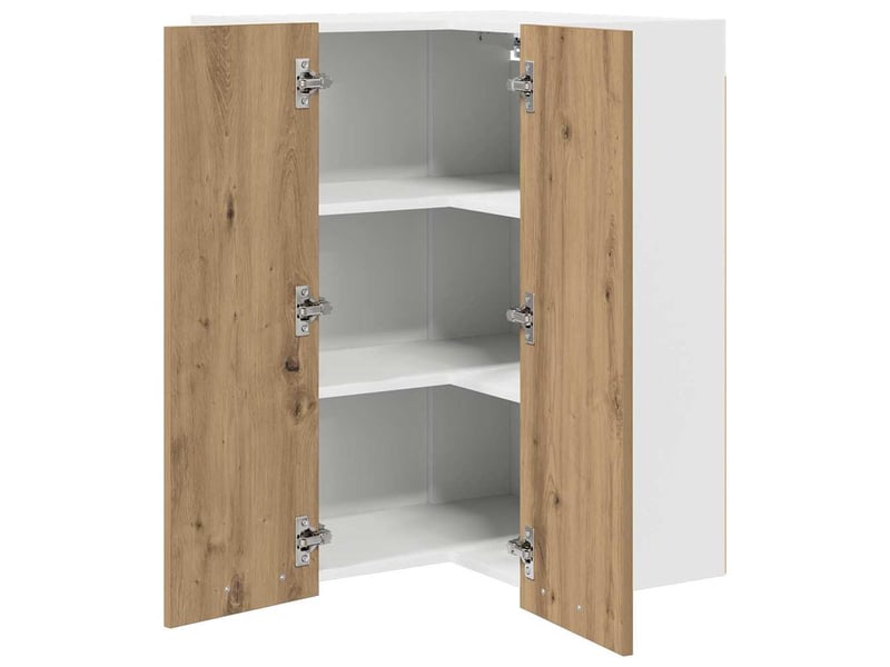  Meuble de rangement cuisine, armoire suspendue chêne artisan et blanc 57x57x80cm  - Conforama E