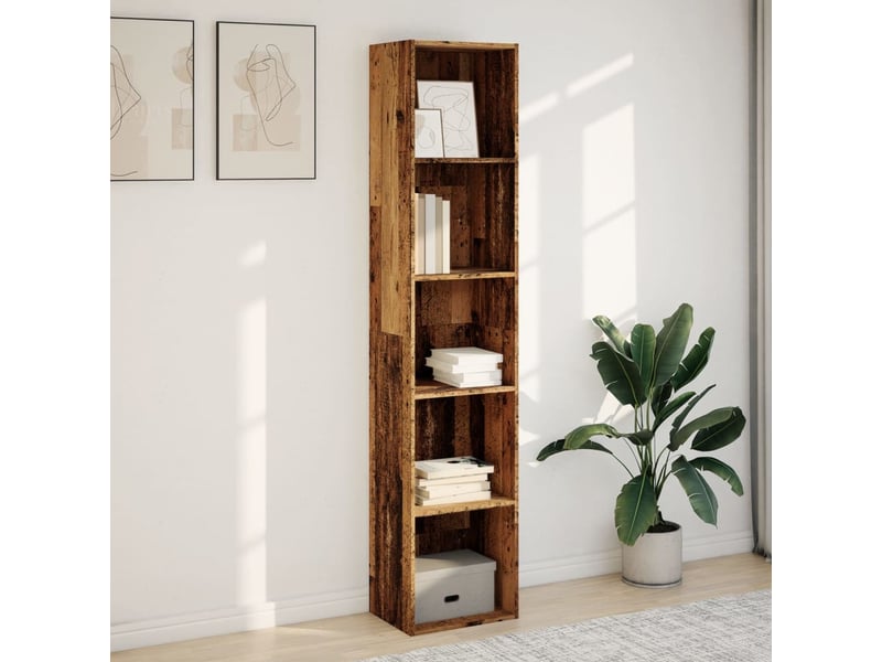  Bibliothèque, meuble de rangement salon vieux bois 40x30x189 cm bois d'ingénierie  - Conforama C