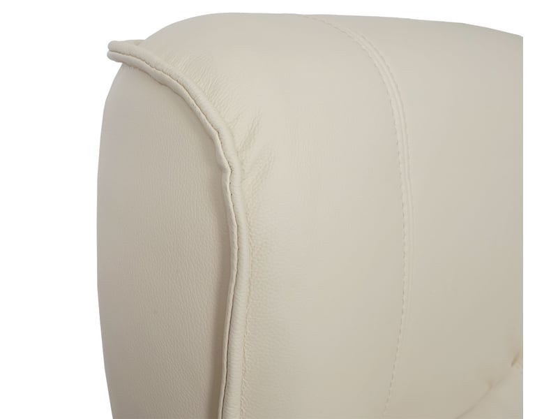  Mca fauteuil relax hamilton, fauteuil de télévision, tabouret, cuir, charge 130kg - crème, doré  - Conforama D