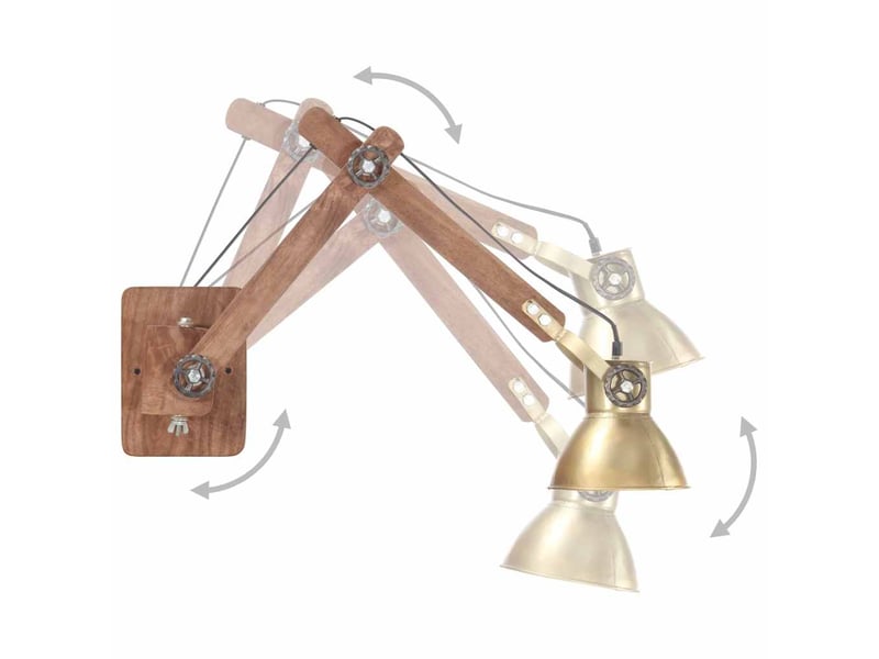  Lampe murale, applique murale style industriel laiton rond e27  - Conforama C