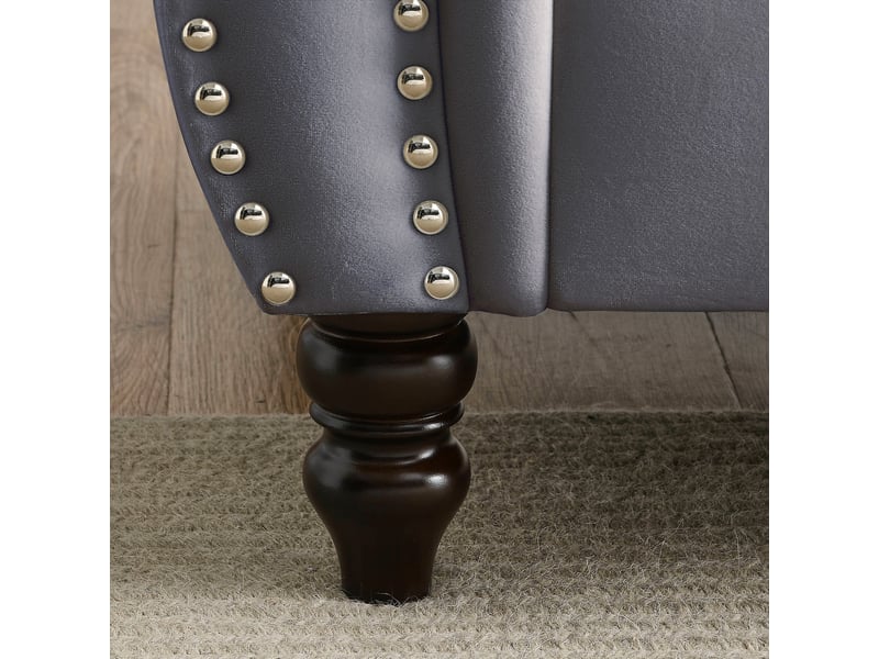 Canapé moderne - canapé en velours de style chersfield avec pieds en bois d'hévéa en forme de bouteille, réf. W3349s00146 - Conforama W