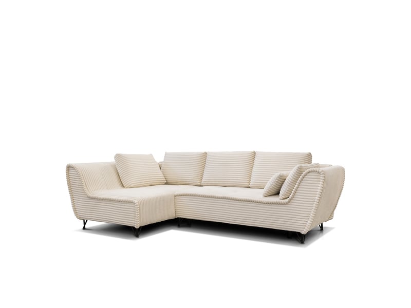 Canapé taormina - velours côt. Beige - angle g - convert. - 4 pl 3CA59.AM.4AC.G.02 - Conforama C