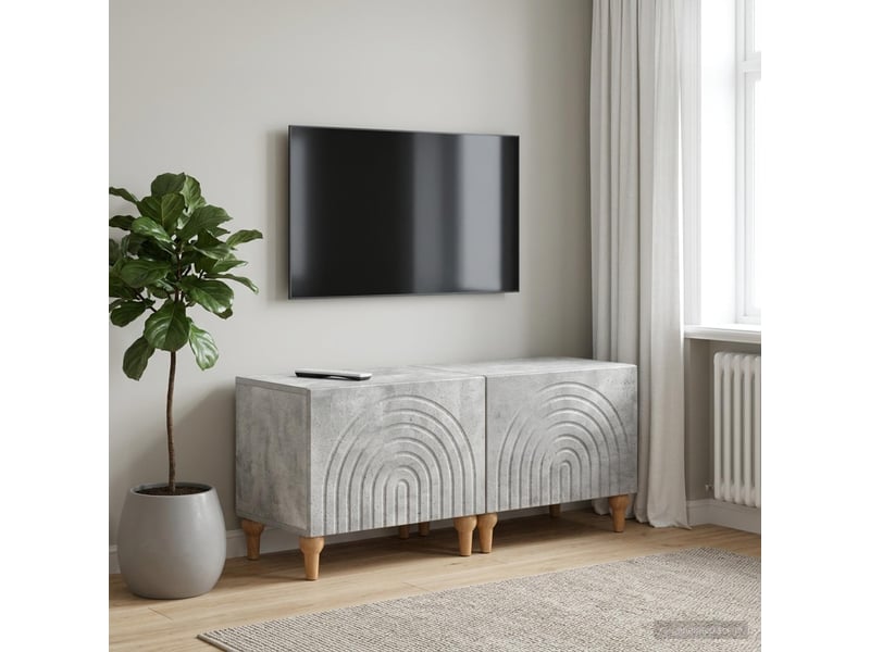  Meuble tv - banc tv - meuble de rangement gris béton bois d'ingénierie  - Conforama B