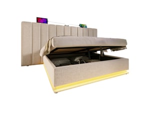 Lit coffre 180x200 cm WISHDOR   coloris beige