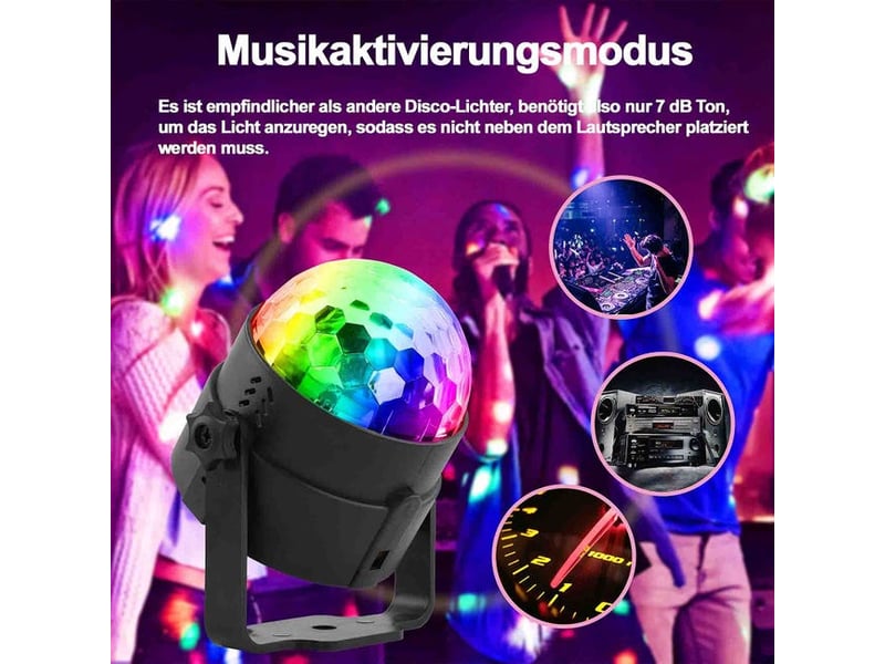  Projecteur led pour fêtes, projecteur de scène rotatif, contrôlé par la musique, livré avec télécommande, idéal pour les fêtes, noir HRC0002503LY - Conforama B