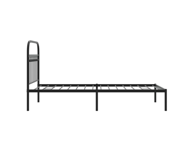  Lit simple- lit adulte -  cadre de lit métal sans matelas avec tête de lit noir 90x200 cm  - Conforama D