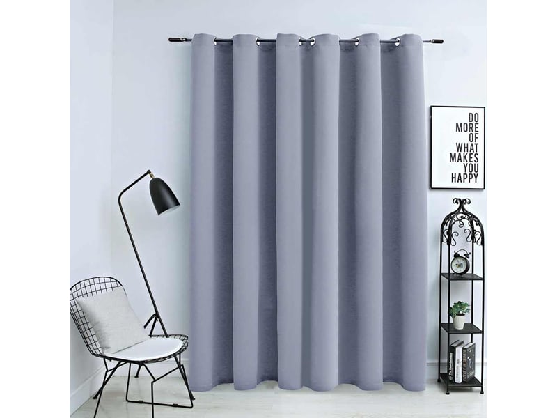  Rideau occultant, rideau black-out avec anneaux en métal gris 290x245 cm cf43948  - Conforama B