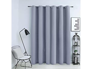 Rideau occultant, rideau black-out avec anneaux en métal gris 290x245 cm cf43948