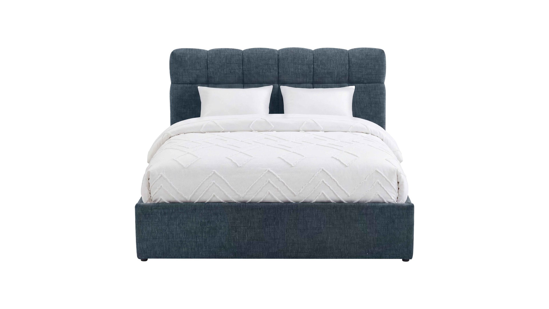 Lit adulte 140x190 cm NEWBEE bleu 96.31 Conforama