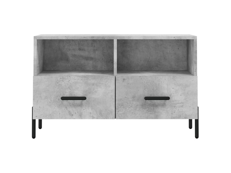  Meuble tv - banc tv - meuble de rangement gris béton 80x36x50 cm bois d'ingénierie  - Conforama E