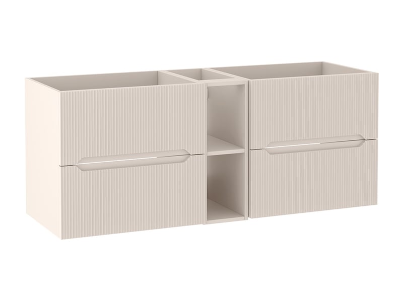  Meuble sous vasque suspendu avec étagère 4t novo l.140 cm cachemire mat  - Conforama A
