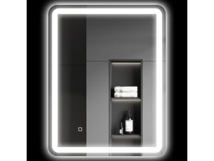 Miroir de salle de bain avec éclairage led 60x80 cm, miroir mural antibuée avec 3 températures de couleur réglables et fonction mémoire