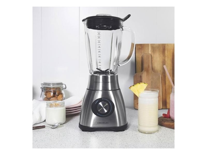  Blender de table power black titanium 2500 w 1,8 l 6 lames en verre thermoresistant 5 vitesses turbo glace pilée CEC41003 - Conforama B