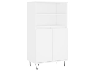 Buffet haut - bahut - meuble de rangement blanc 60x36x110 cm bois d'ingénierie