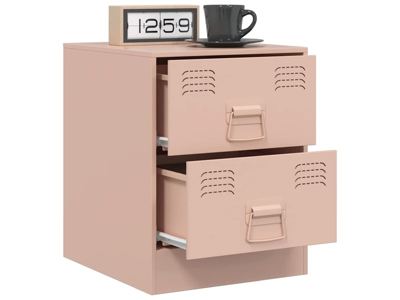 Table de chevet - cabinet de chevet - table de nuit rose 34,5x39x44 cm acier  - Conforama D