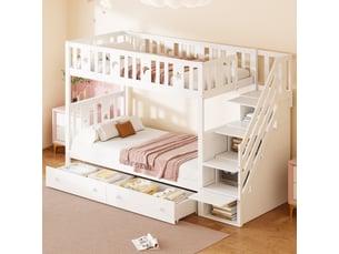 Lit superposé 90x200 cm <strong></strong> <strong></strong> coloris blanc