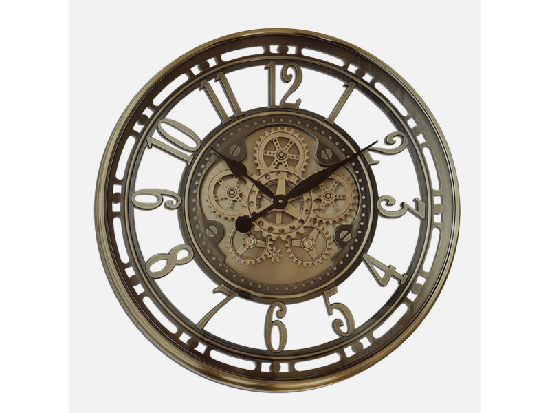  Horloge murale fabrilamp mesina 70 x 70 cm bronze engrenages mobiles 215010012 - Conforama E