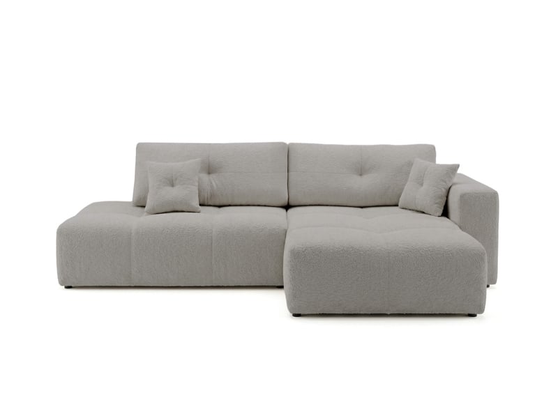  Celine - canapé d'angle fixe convertible 4 places en bouclette  - Conforama E