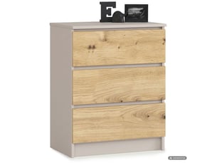 Chiffonnier 3 tiroir(s) AKORD Commode K60 coloris beige largeur 40 cm hauteur 77 cm