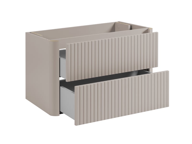Meuble sous vasque suspendu linea 80 cm cachemire avec plan de travail - Conforama W