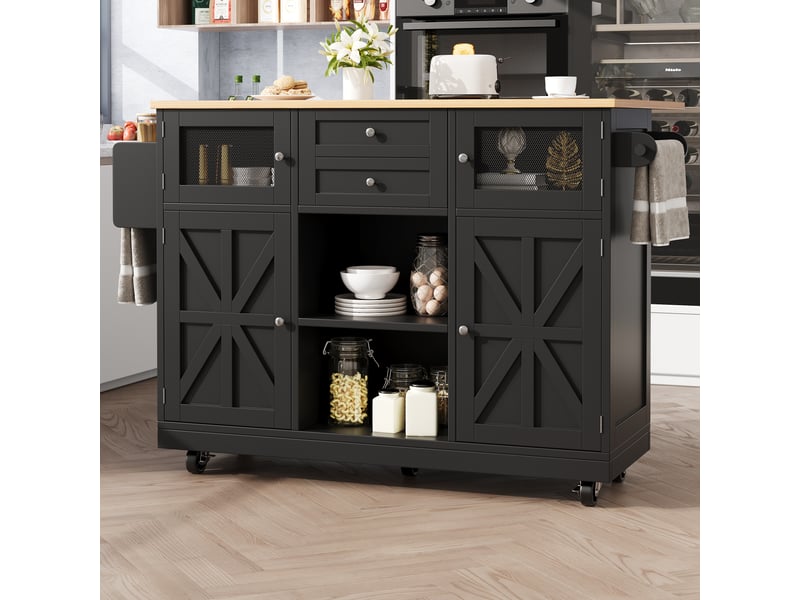  Desserte 4 portes 1 tiroir coloris noir mdf desserte noir - Conforama D