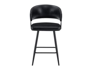 Lot de 2 chaises de salle à manger en similicuir noir avec accoudoirs