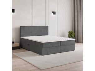 Lit avec rangement 180x200 cm <strong>MASSENO</strong> <strong></strong> coloris gris