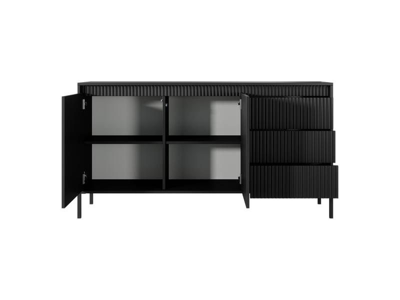  Buffet hatomo, 3 tiroirs, 154x40x81h cm beige Hatomo - Conforama E