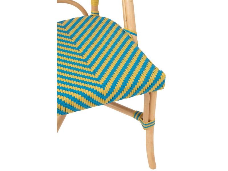  Chaise en rotin geo 86cm jaune &amp; bleu  - Conforama E
