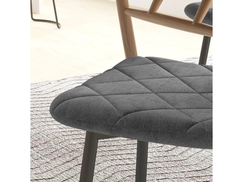 Chaises de salle à manger lot de 4 rembourrées avec dossier - pieds en acier, velours gris 45 × 54 × 87 cm - Conforama C