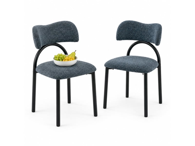 Lot de 2 chaises de salle à manger 50,7x47x81,5 cm tissu bleu  - Conforama A