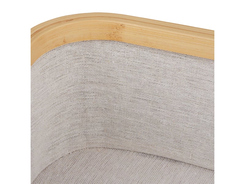  Lot de 3 paniers de rangement empilables salle de bain design décoratif 35 x 25 x 25 cm en bambou blanc 13_0011703  - Conforama E