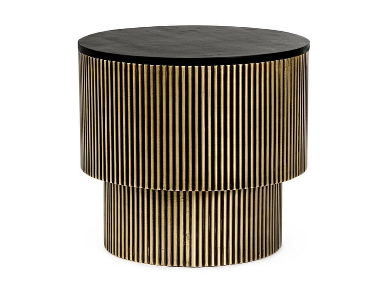  Table basse chic noir et or ronde 50 cm dorado  - Conforama A