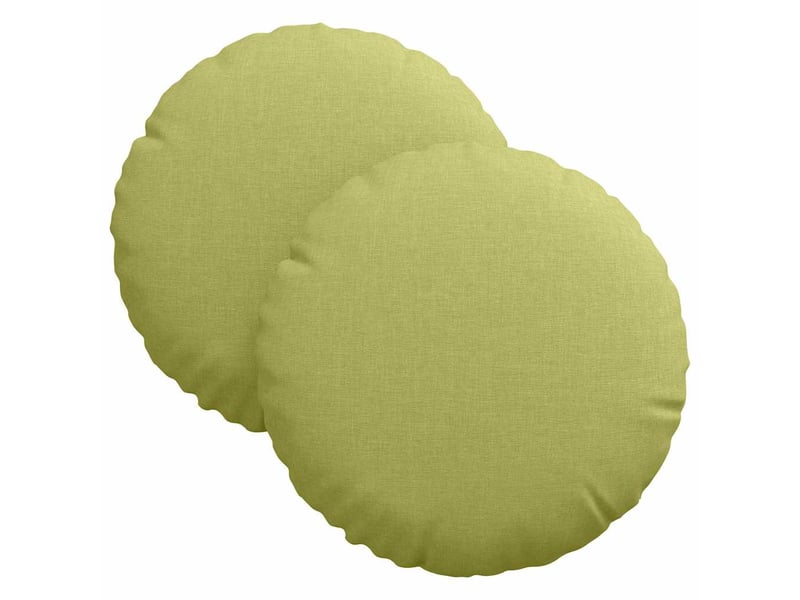 Lot de 2 coussins de siège, coussins décoratifs tissu vert clair ø30 x 13 cm cf59868 - Conforama A