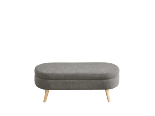 Banc coffre de rangement en chenille gris 110 x 40 x 42 cm