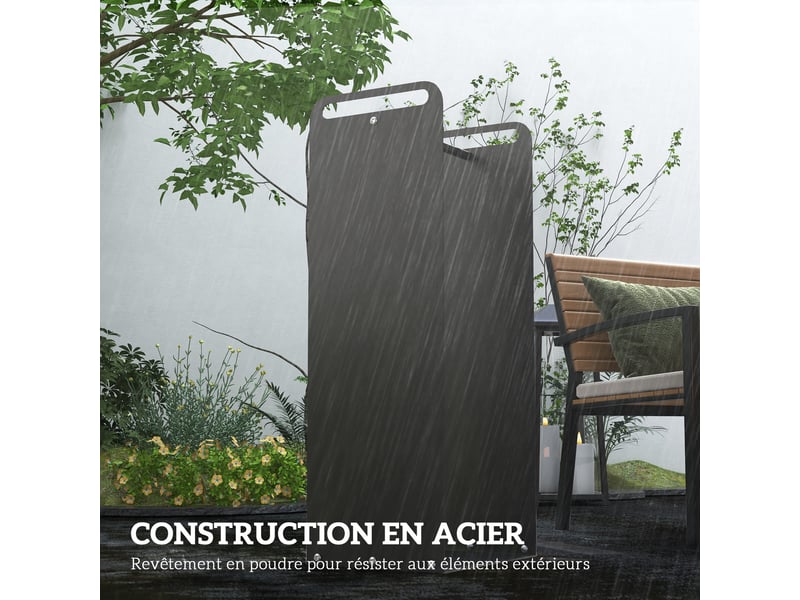  Porte-bûches intérieur en acier noir, poignées intégrées, 37 x 30 x 90 cm, charge 30 kg  - Conforama W