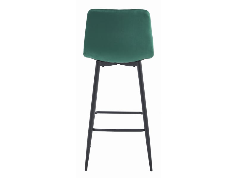 Family tabouret de bar pozza - velours vert foncé pieds noirs x 4  - Conforama D