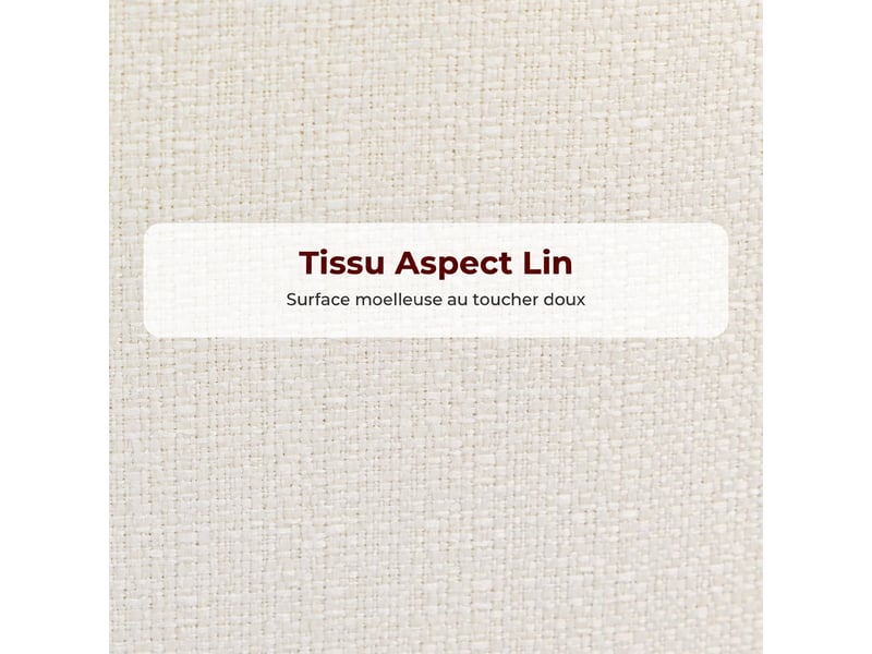 Lot de 2 tabourets de bar, chaises de bar, repose-pieds et dossier, tissu effet lin, hauteur d'assise 68cm, crème  - Conforama E