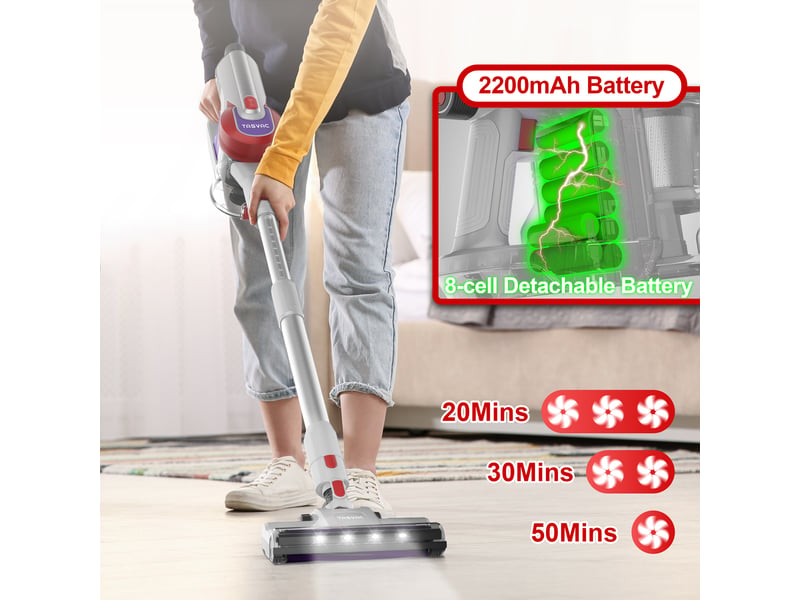 Aspirateur balai sans fil avec écran led, brosse rouleau souple, moteur 260 w, jusqu’à 50 min d’autonomie - Conforama C