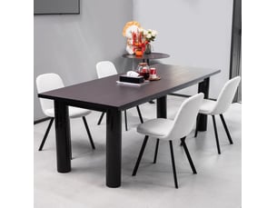 Lot de 2 chaises de salle à manger en tissu teddy beige avec structure en métal