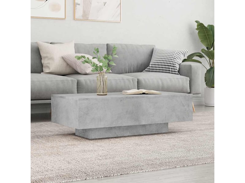  Table basse | table de salon gris béton 100x49,5x31 cm bois d'ingénierie  - Conforama B