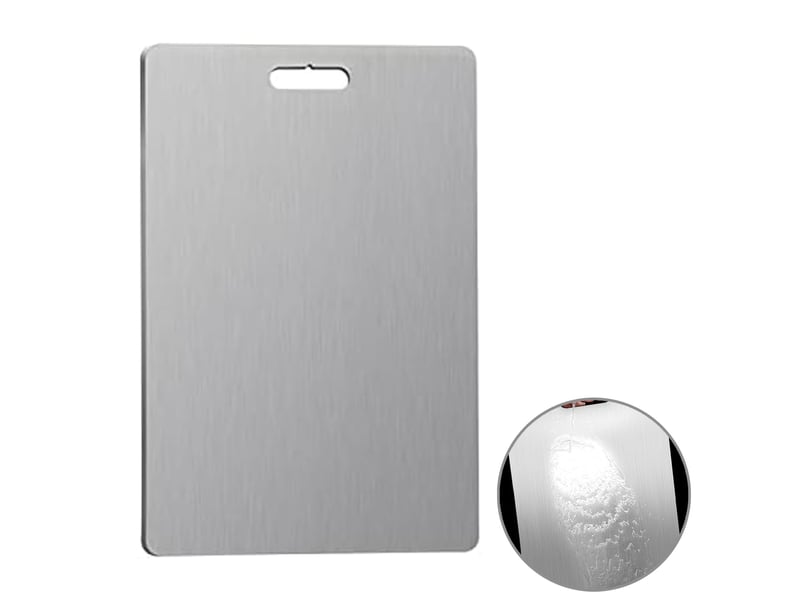 Planche à découper en acier inoxydable 60 x 40 cm double face 1 mm chicfurn - Conforama A