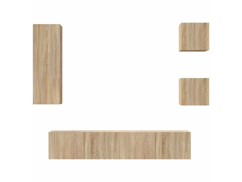 Ensemble de meubles tv 5 pcs chêne sonoma bois d'ingénierie shl81404  - Conforama A