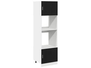 Meuble de rangement cuisine, armoire suspendue chêne noir 60x57x207cm bois d'ingénierie
