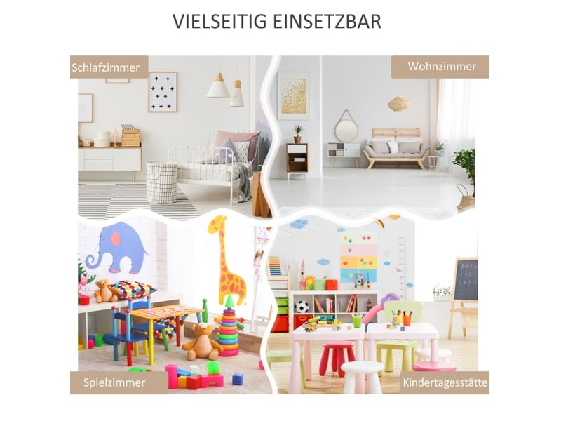  Bibliothèque enfant 60 x 29,9 x 90 cm blanche en mdf, 1 tiroir sur roulettes et 5 compartiments de rangement  - Conforama B
