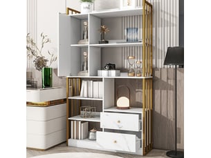 Bibliotheque coloris  bicolore 6 étagère(s) <strong>FLORAGRACE</strong> <strong></strong> - 30 cm x 173.5 cm