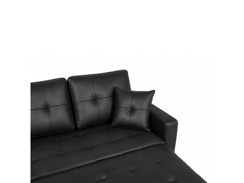 Canapé d'angle convertible cuero noir  - Conforama R