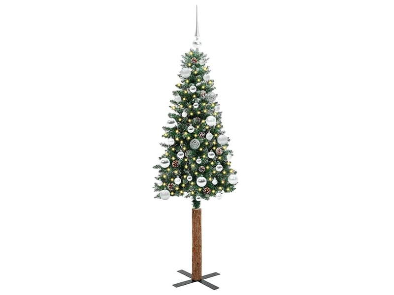  Sapin de noël, arbre de noël mince vert 150 cm pvc et bois de pin massif shl5084  - Conforama C
